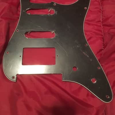 Unknown Pickguard Project, Stratocaster S/S/H, 11-Hole Mount, B/W/B, 3-Ply, Floyd Bridge Cut Black image 1