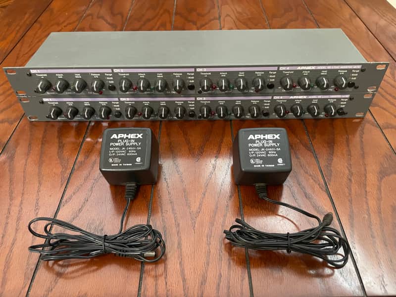 PAIR Aphex 105 4-Channel Logic Assisted Gate w/ Aphex power supplies. TESTED 💫 image 1