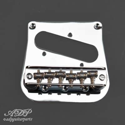 Tele to Bigsby B5/50 WD Conversion Kit: Bridge 6 Saddles + Pickup Plate Chrome image 5