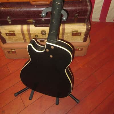 ~1964 Silvertone Model 1423 Jupiter Stratotone Faux Black Sparkle image 4
