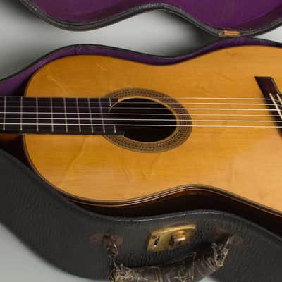 Manuel Velazquez  Classical Guitar (1955), ser. #153, period black hard shell case. image 14