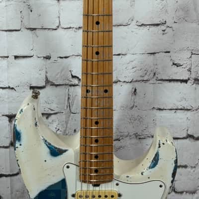 Friedman Vintage S 2026 - White Over Two Tone Blue Metallic (Large Checkerboard) w/OHSC image 5