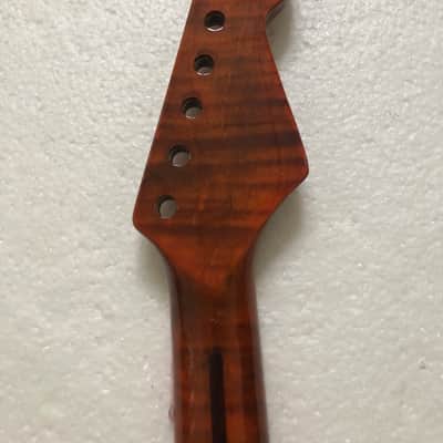 Left Handed Glossy Tiger Maple Guitar Strat Style Neck image 2