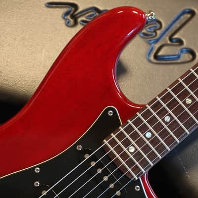 2005 Fender American Deluxe HSS w/ Rosewood FB Stratocaster Electric Guitar Red w/ Black HS + OHSC image 3