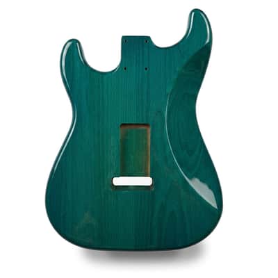 Stratocaster Compatible Guitar Body SSS - Transparent Green - 2 Piece American Alder image 2