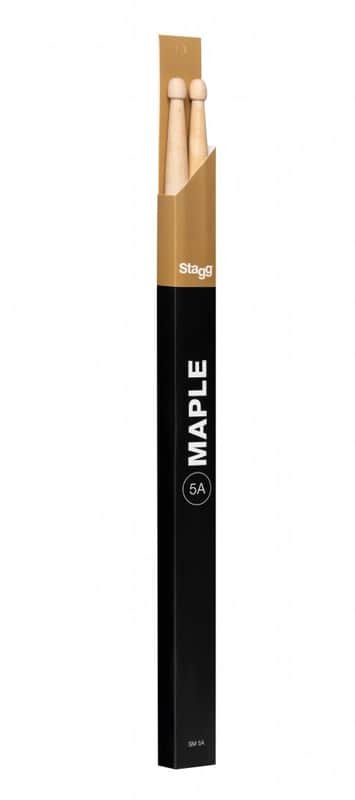 1 pair of STAGG SM5A Maple Drumsticks with Wood tip - Size 5A image 1