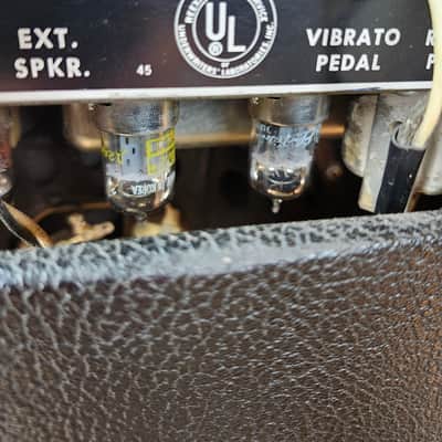 Vintage 1965 Fender Deluxe Reverb Combo Amp - Black Panel AB763 Circuit w/ Footswitch image 19