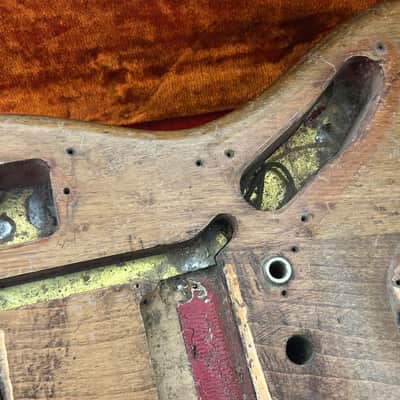 Vintage Fender Jaguar Body & Neck 1963 Stripped Candy Apple Red Pre CBS Clay Dots Brazilian Rosewood image 11