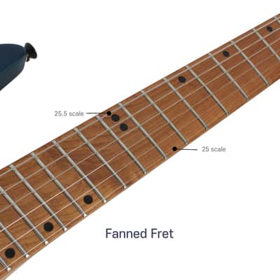 Swing UV-1F Matte Blue Burst Headless Electric Guitar Burl Top Fan Fret Multi Scale image 7