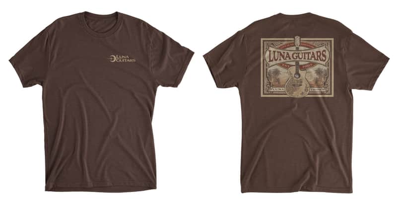 Luna Guitars Henna Guitar Brown T-Shirt, Large image 1
