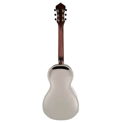Recording King Model RM-993 Metal Body Single O Resonator Guitar Nickel-Plated image 2