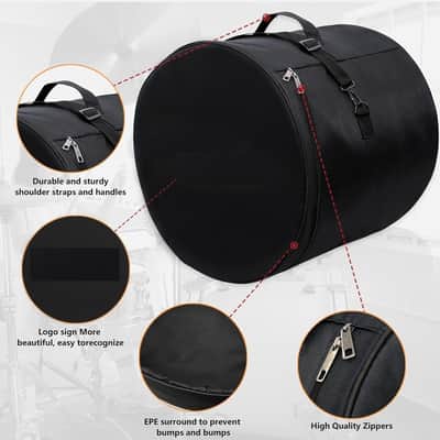 5-Piece Drum Bag Set for 12", 13", 14" Snare,16", 22" Floor Tom, Large Bass Drum Cases Carrying Bag image 2