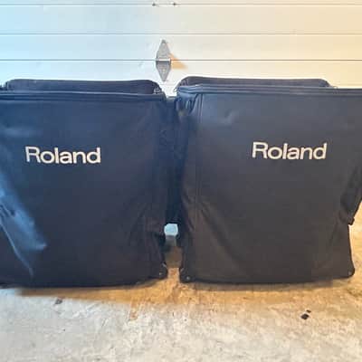 A Pair Of Roland BA 330 Portable Amplifiers - Black, Each includes a Roland Roller case. image 9