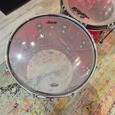 Ludwig Red Vistalite 20-14-12" Downbeat Drum Kit 2023 image 13