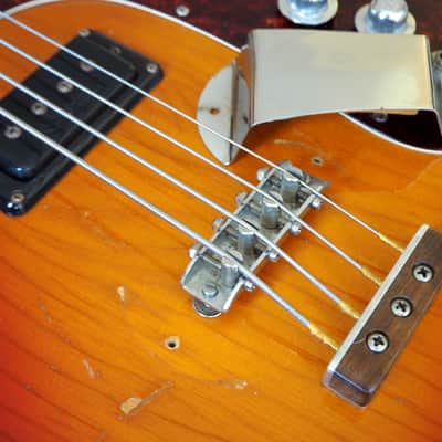 1966 Mosrite Joe Maphis Vintage Hollowbody Electric Bass Guitar Sunburst image 11