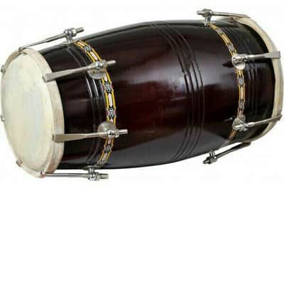 Handmade Rope Dholak Indian Traditional Musical Instrument Musical  Nut & Bolt With Cover Black image 3