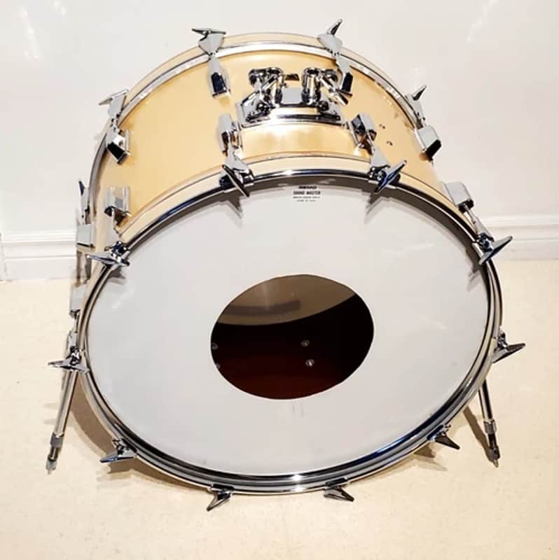 VTG 1970 PEARL 22"x14" Gold Satin "Phenolic" Bass Drum 10 Lug - A+ Ultra Clean image 1