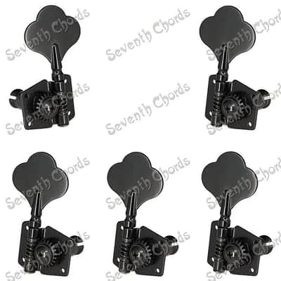 4R+1L Black 5 String Open Gear Bass Tuning Pegs Machine Heads image 1
