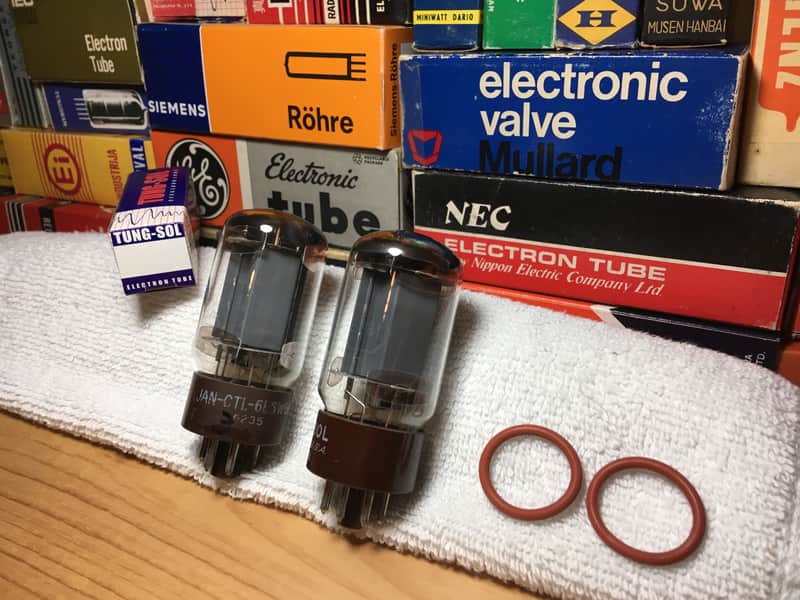 2x Tungsol USA DD Getter Brown Base 5881 6L6WGB ~ Military Issue PowerTubes ~ Neutral Tone Musical Dynamics Warm Vintage Holy Grail Audio Playback image 1