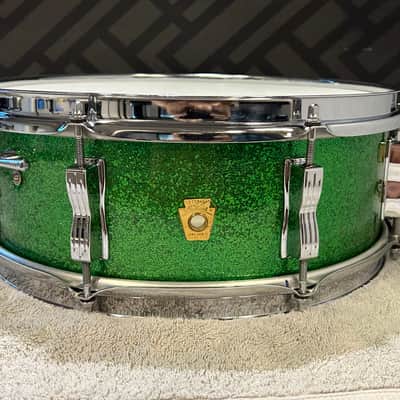 Ludwig Green Sparkle Jazz Festival Snare Drum - Excellent - 1960s image 1