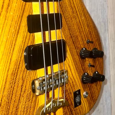 1979 Alembic Series 1, 4 String Bass, Stunning Natural Zebra Wood, LED Fret Lights, Very Nice Bass ! image 6