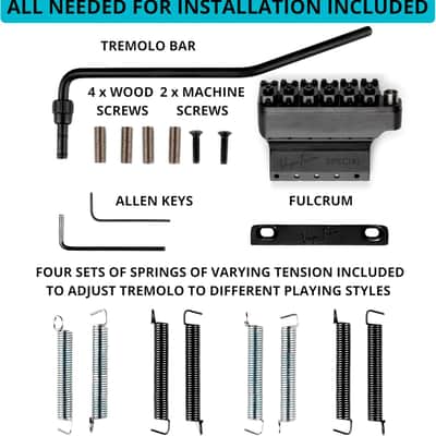 Vega-Trem VT1 Special 2-Points Stratocaster Guitar Tremolo Bridge For Strat No Mods Easy Installation (Black, Right) image 4
