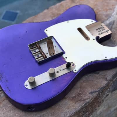 Real Life Relics Custom Tele Telecaster Body Purple Passion Metallic Aged image 4