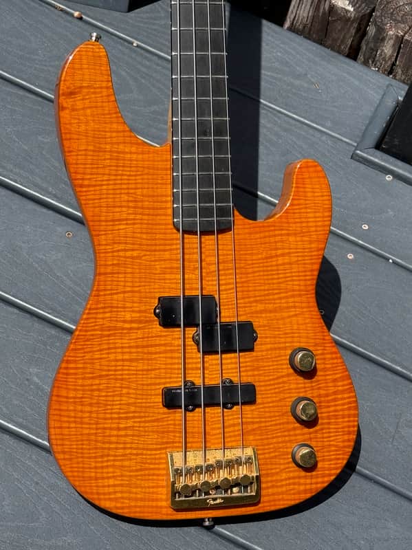 Fender Precision Bass 40th Anniversary 1992 - stunning Amber finished Flamey Maple neck by the Custom Shop ! image 1