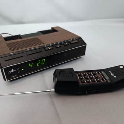 RARE Cobra RP-740SAB Cordless Telehone / Alarm / AM-FM Clock Radio Combo Unit - Woodgrain image 3