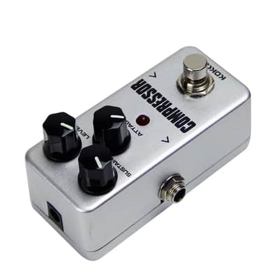Kokko Effects Compressor Guitar Pedal, Mini Effect Processor Fully Analog Circuit Universal for Guitar and Bass, Exclude Power Adapter - KOKKO (FCP2) guitar and bass 2023 - Silver image 2
