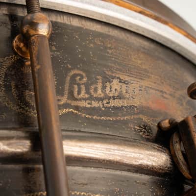 Ludwig Rare!! 1926-31' Ludwig Deluxe Scroll Engraved Snare Drum / Black Beauty 14"×6.5" image 3
