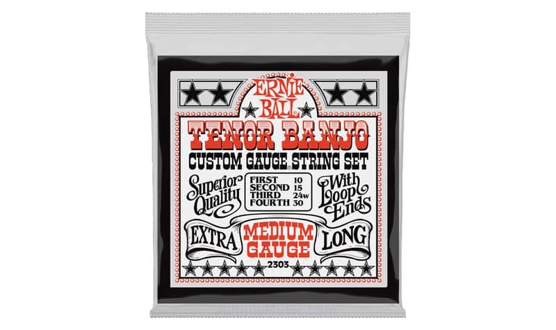 Medium Loop-End Stainless Steel Tenor Banjo Strings 10-30 Gauge Set Extra Long 1st=.010 2nd=.015 3rd=.024w 4th=.030 image 1