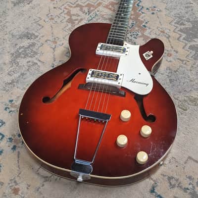 Harmony Rocket Single Cutaway Semi-Hollow Body Guitar - 1960s image 3