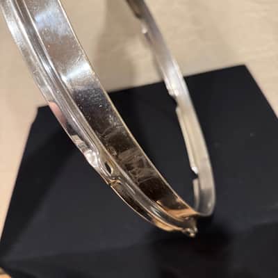Vintage 30's/40's Slingerland Radio King 14" 8 Hole COB Chrome-over-Brass Stick Chopper Hoop (Rm 4 Box 32) image 3