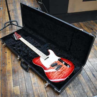 Tom Anderson Custom Top T Classic Contoured Electric Guitar Natural Red Burst w/Binding, Hard Case image 9