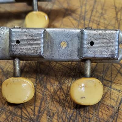 Vintage RARE 1966 Kluson Double Line  3x3 on a Plate Guitar Tuners Needs Repair Luthier Parts image 3