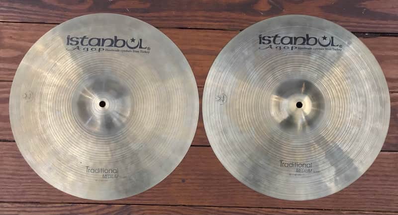 USED Istanbul Agop Traditional 16" Medium Hi-Hat Cymbals (Pair) image 1