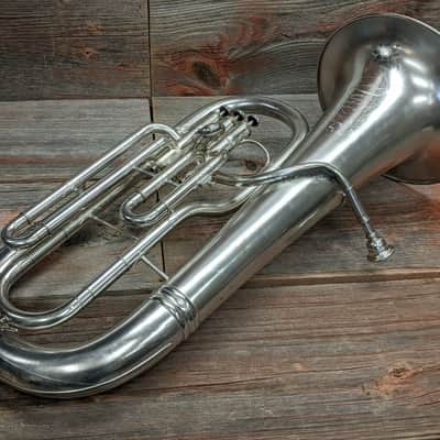 Lyon & Healy American Professional Baritone Euphonium Antique Vintage Silver image 12