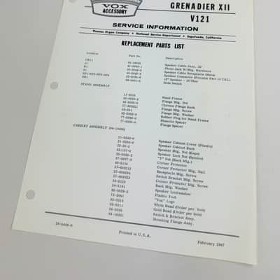 Vox Service Information Package 1968 image 7