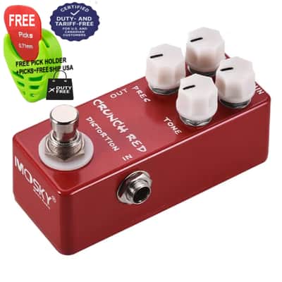 Mosky Audio Crunch Red Distortion Guitar Effect Pedal, FREE PICKS + HOLDER+ FREE SHIP USA image 1