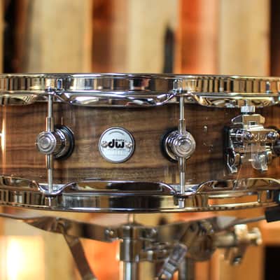 DW 4x14 Collector's Pure Walnut Natural Lacquer over Quilted Walnut Snare Drum - SO#1424831 image 2