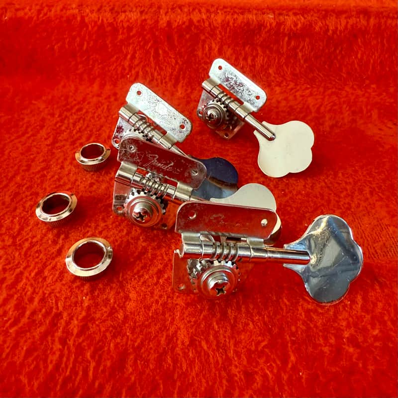 Fender Precision/ Jazz Bass tuners c 1976 - Chrome original vintage USA image 1
