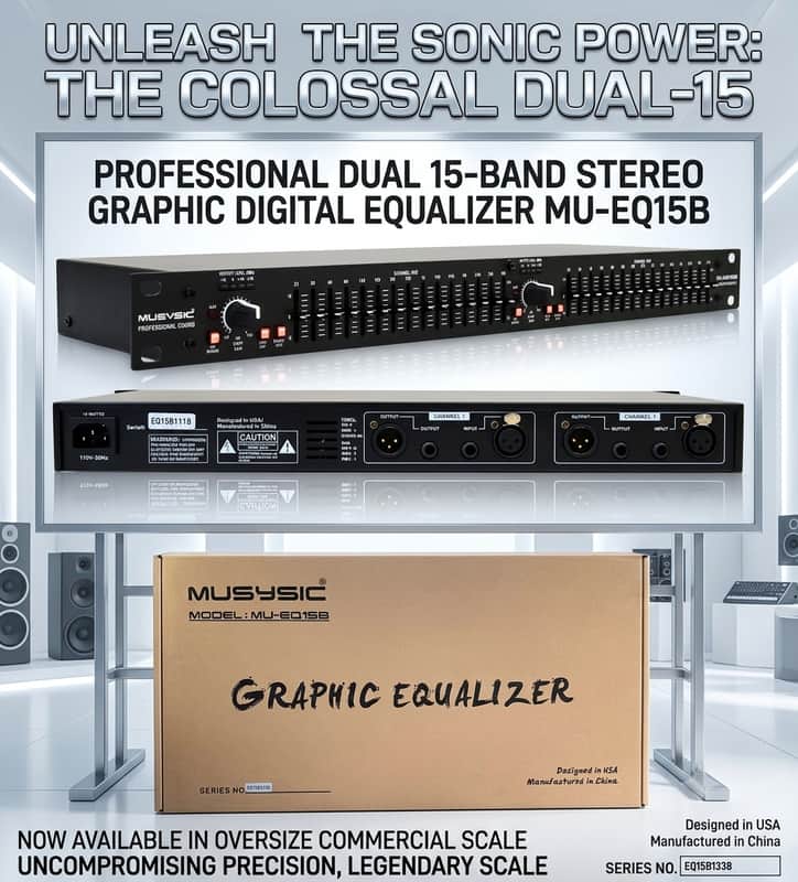 MUSYSIC MU-EQ15B 2025 (BRAND NEW) EQUALIZER 15 BANDS image 1