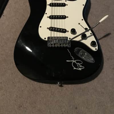 Eric Johnson Autographed stratocaster Black and white image 3