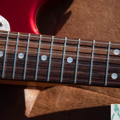 2011 Fender MG-69 '69 Mustang Reissue - Candy Apple Red w Matching Headstock - Pro Set Up w Perfect Frets/Action/Intonation! image 11