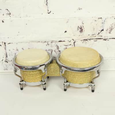 Unbranded Gold Glitter Mini Bongo Set image 1