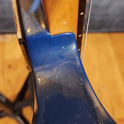 Modded Charvel 1988 Fusion Deluxe Rosewood Fretboard Pearl Blue - Added Preamp Switch & Pickguard image 16