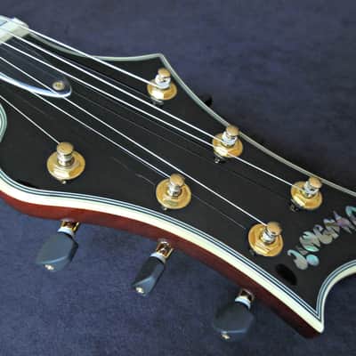 DYNAMIC Metropolitain VSB - Custom Thinline ES Jazz Guitar Exotic Amboyna Burl Top, Ebony Board image 3