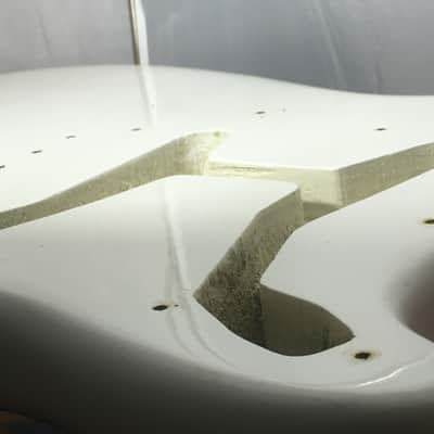1963 Vintage Fender Musicmaster Duo Sonic Short Scale Guitar Body Olympic White image 7