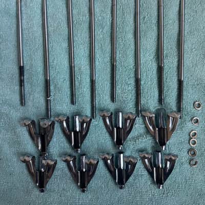 Ludwig Lot of 8 Pre Serial Bowtie Clubdate Bass Drum Tension Rods + Claws 7” Lot #2 60s - Chrome image 8